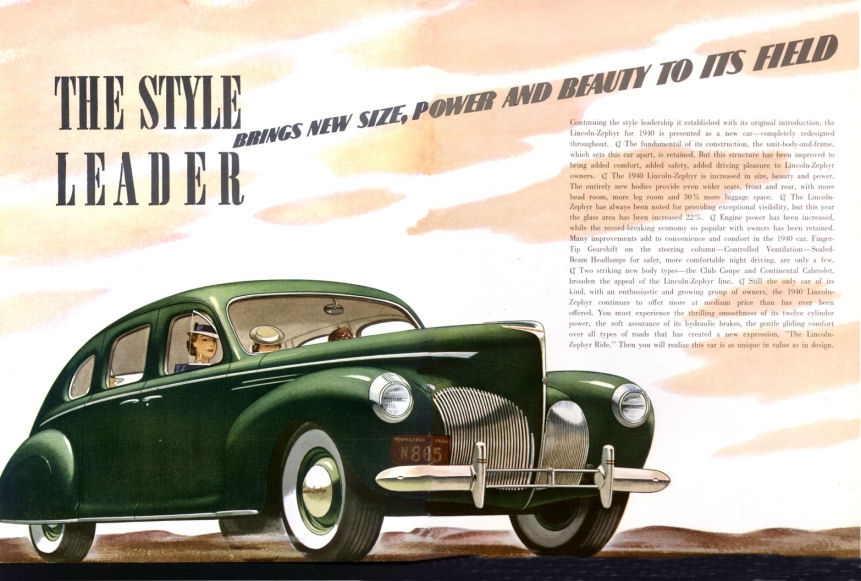 1940 Lincoln Zephyr Brochure Page 3